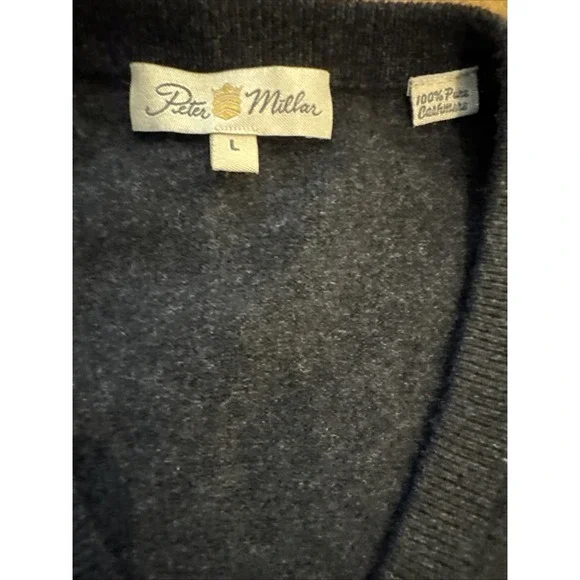 Peter Millar Men's Cashmere Sweater Gray Kiawah Cassique Ocean Course Golf Sz L